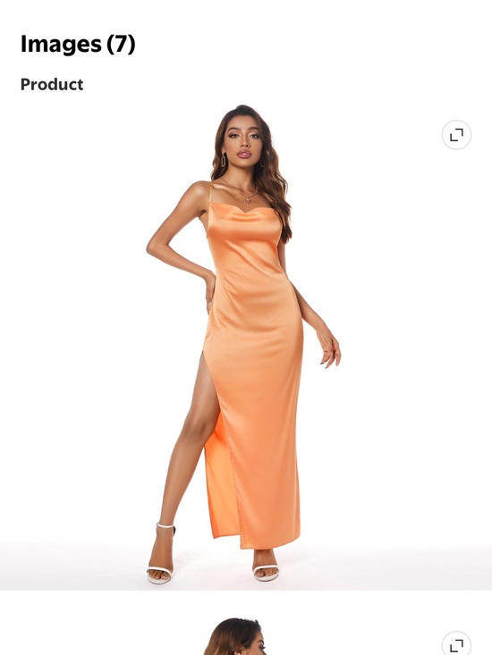 Zaful Dresses & Skirts - Long Slit Satin Maxi Dress in Peach Orange